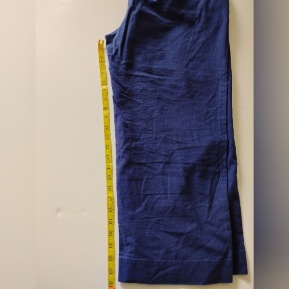 Vineyard Vines Cotton Linen Stretch Navy Blue Cropped Classic Chinos Size 14 - Picture 16 of 17